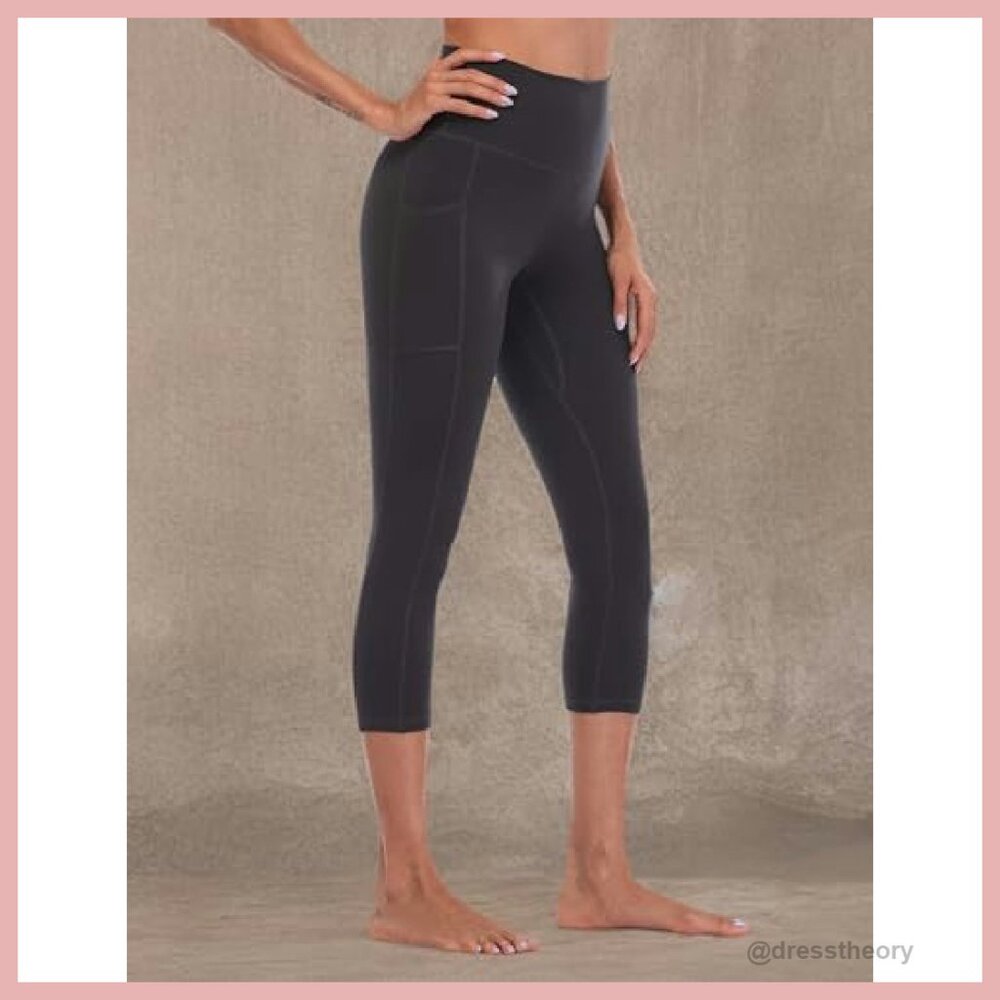 High Waisted Yoga Capris with Pockets, 21" Inseam Leggings - Picture 6 of 6